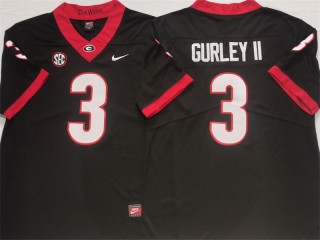 Georgia Bulldogs #3 Todd Gurley Black Football Jersey