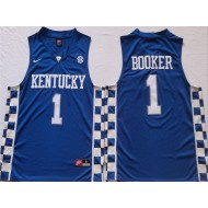 Kentucky Wildcats #1 Devin Booker Blue Basketball Jersey