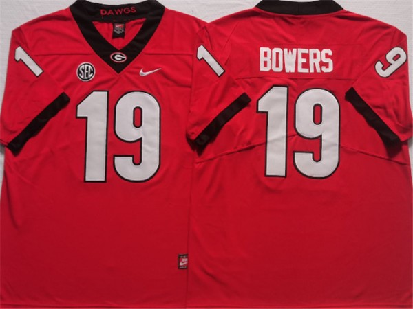 Georgia Bulldogs #19 Brock Bowers Red Football Jersey