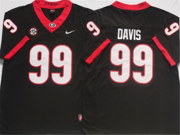 Georgia Bulldogs #99 Jordan Davis Black Football Jersey