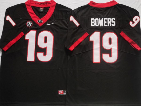 Georgia Bulldogs #19 Brock Bowers Black Football Jersey