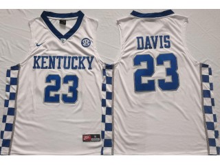 Kentucky Wildcats #23 Anthony Davis White Basketball Jersey