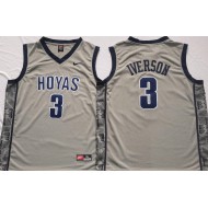 Georgetown Hoyas #3 Allen Iverson Gray Basketball Jersey