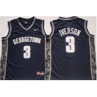 Georgetown Hoyas #3 Allen Iverson Navy Basketball Jersey