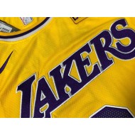 Los Angeles Lakers #6 Lebron James Yellow Swingman Jersey - Embroider Edition