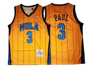 M&N Hornets #3 Chris Paul Yellow 2010/11 Hardwood Classic Jersey