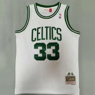 M&N Boston Celtics #33 Larry Bird White 1985-88 Hardwood Classics Jersey