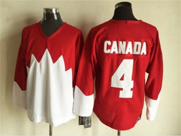 1972 Summit Series Team Canada #4 Bobby Orr Red CCM Vintage Hockey Jersey