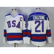 1980 Winter Olympics Team USA #21 Mike Eruzione CCM Vintage Jersey - Blue/White