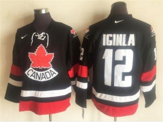 2002 Winter Olympics Team Canada #12 Jarome Iginla CCM Vintage Jersey - Red/Black