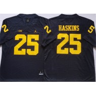 Michigan Wolverines #25 Hassan Haskins Navy College Jersey