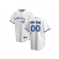 Custom Toronto Blue Jays Cool Base Jersey - White/Royal/Light Blue 