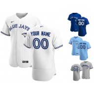 Custom Toronto Blue Jays Flex Base Jersey - White/Royal/Light Blue/Gray 