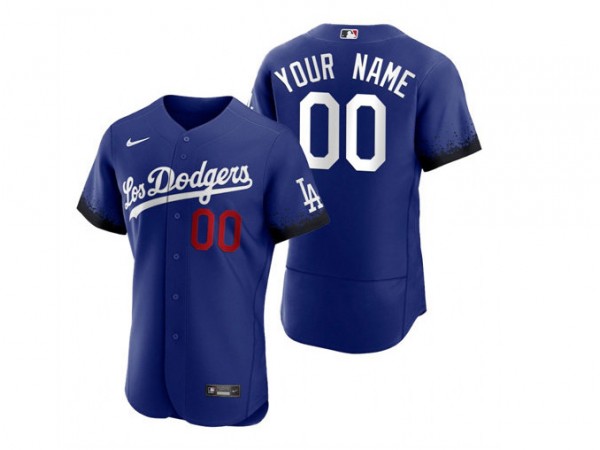 Custom Los Angeles Dodgers Royal City Connect Flex Base Jersey