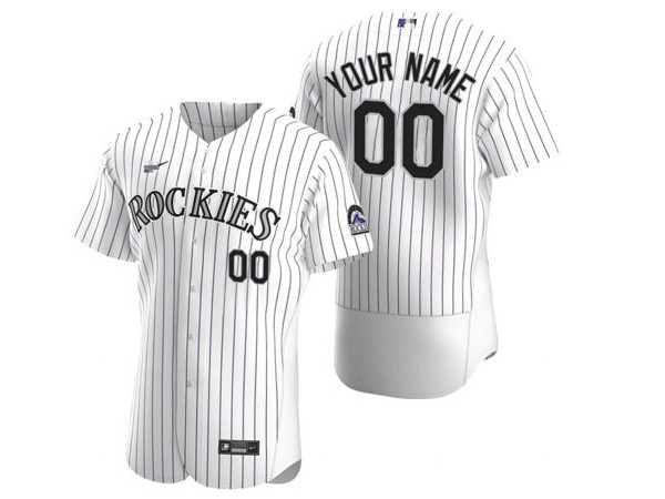 Custom Colorado Rockies Flex Base Jersey - Purple/White 