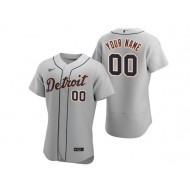 Custom Detroit Tigers Flex Base Jersey - White/Gray 