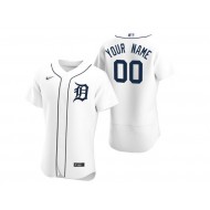 Custom Detroit Tigers Flex Base Jersey - White/Gray 