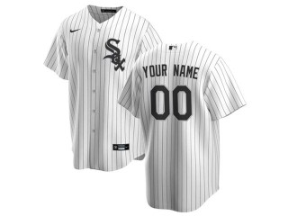 Custom Chicago White Sox White Cool Base Jersey