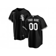 Custom Chicago White Sox Black Cool Base Jersey