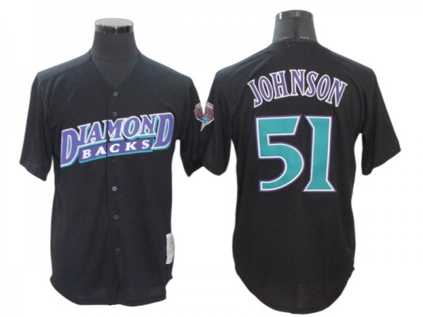 Arizona Diamondbacks #51 Randy Johnson Black Throwback Jersey