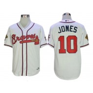 Atlanta Braves #10 Chipper Jones 1995 Throwback Jersey - Gray/White