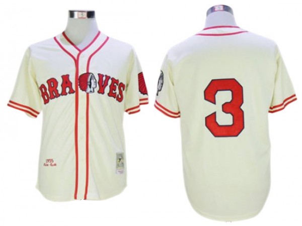 Atlanta Braves #3 Babe Ruth Cream 1935 Throwbacks Jersey