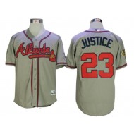 Atlanta Braves #23 David Justice 1995 Throwback Jersey - Gray/White