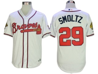 Atlanta Braves #29 John Smoltz 1995 Throwback Jersey - Gray/White