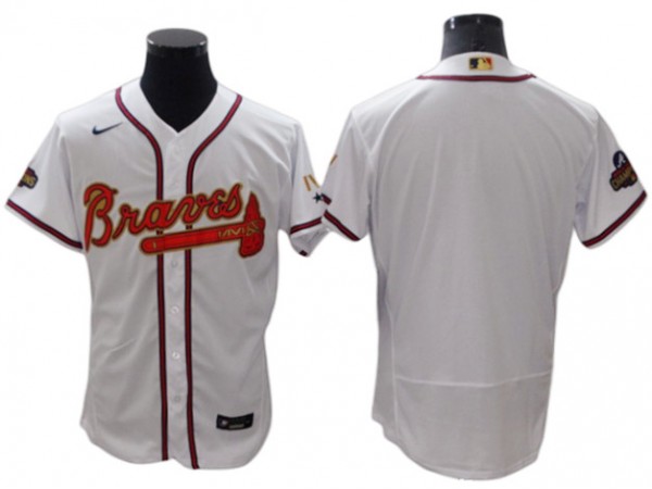 Atlanta Braves Blank White Home 2022 Gold Program Flex Base Jersey