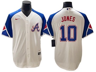 Atlanta Braves #10 Chipper Jones White City Connect Jersey