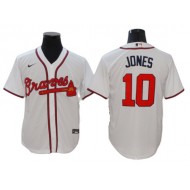 Atlanta Braves #10 Chipper Jones White Home Cool Base Jersey