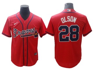 Atlanta Braves #28 Matt Olson Red Alternate Cool Base Jersey