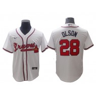 Atlanta Braves #28 Matt Olson White Home Cool Base Jersey