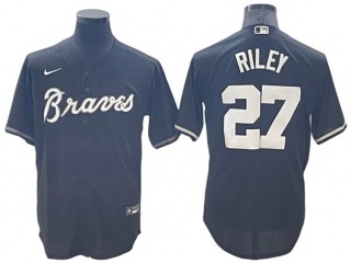 Atlanta Braves #27 Austin Riley Black Cool Base Jersey