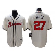 Atlanta Braves #27 Austin Riley Cream Cool Base Jersey