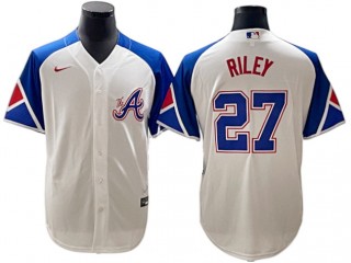 Atlanta Braves #27 Austin Riley White City Connect Jersey