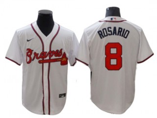 Atlanta Braves #8 Eddie Rosario White Home Cool Base Jersey