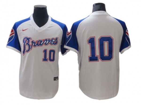 Atlanta Braves #10 Chipper Jones White Turn Back The Clock Jersey