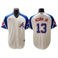 Atlanta Braves #13 Ronald Acuna Jr. White City Connect Jersey