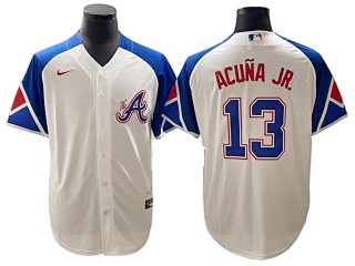 Atlanta Braves #13 Ronald Acuna Jr. White City Connect Jersey