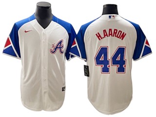 Atlanta Braves #44 Hank Aaron White City Connect Jersey