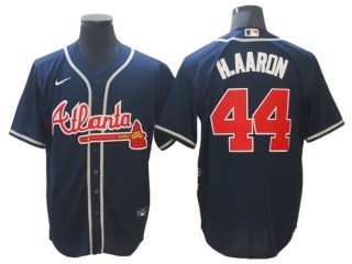 Atlanta Braves #44 Hank Aaron Navy Cool Base Jersey