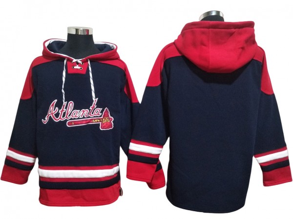 Atlanta Braves Navy Pullover Hoodie