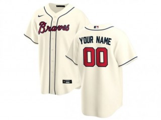 Custom Atlanta Braves Cream Cool Base Jersey