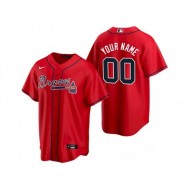 Custom Atlanta Braves Red Alternate Cool Base Jersey