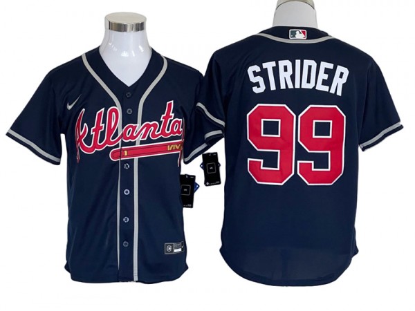 Atlanta Braves #99 Spencer Strider Navy Cool Base Jersey