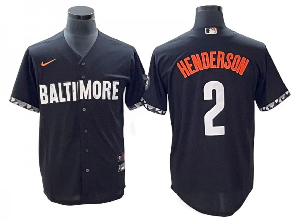 Baltimore Orioles #2 Gunnar Henderson Black City Connect Jersey