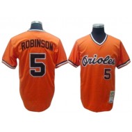 Baltimore Orioles #5 Brooks Robinson Orange Throwback Custom Jersey