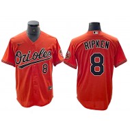 Baltimore Orioles #8 Cal Ripken Orange Limited Jersey