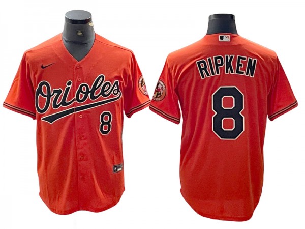 Baltimore Orioles #8 Cal Ripken Orange Limited Jersey